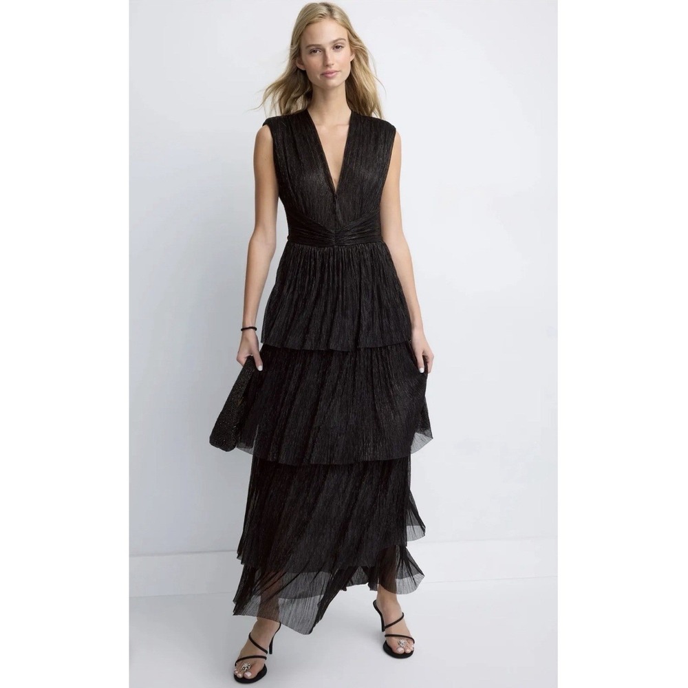Sabina Musayev Skylar Pleated Gown Black Size Small